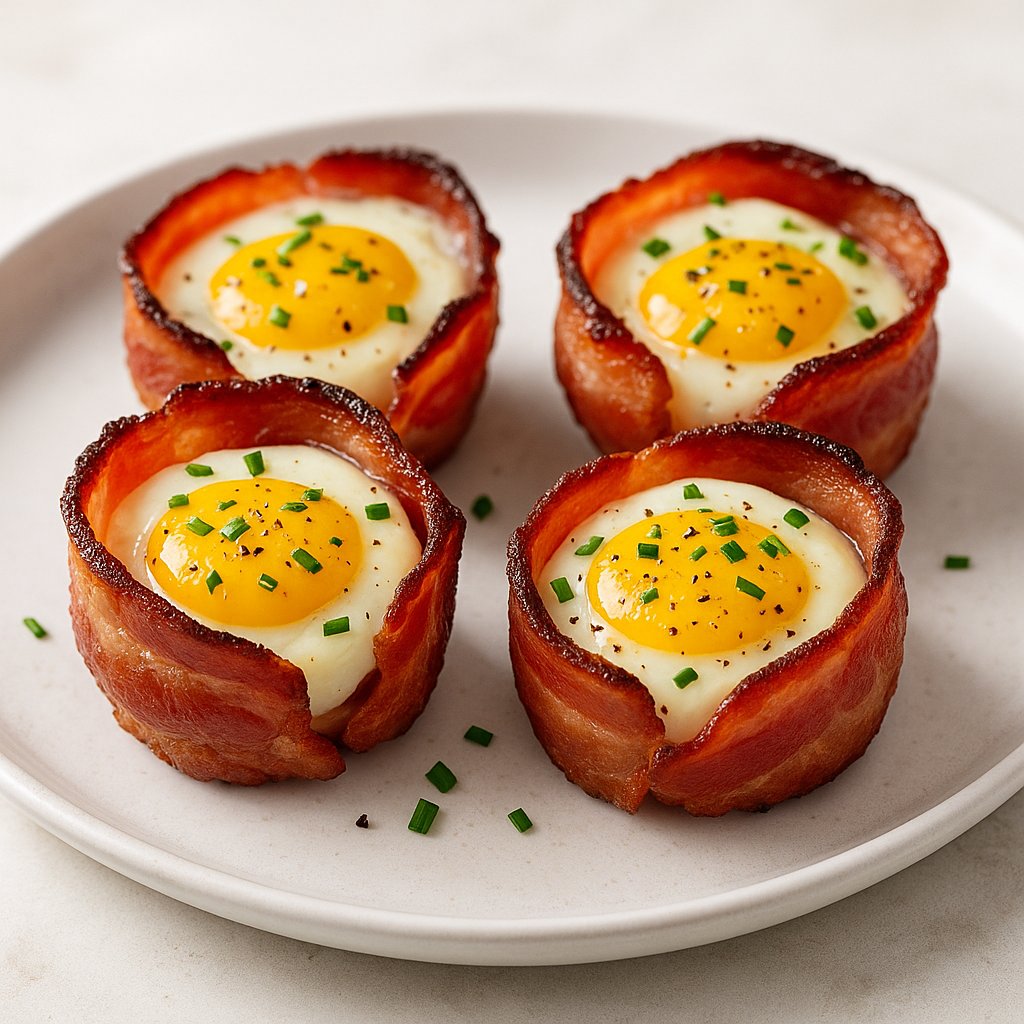 Air-Fryer Bacon Egg Cups Low Fat