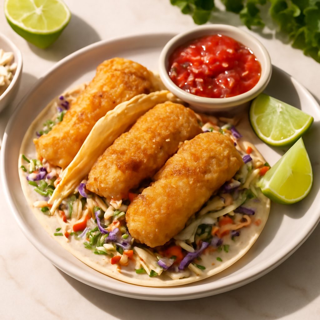 Tacos di Pesce Croccanti in Friggitrice ad Aria con Cavolo