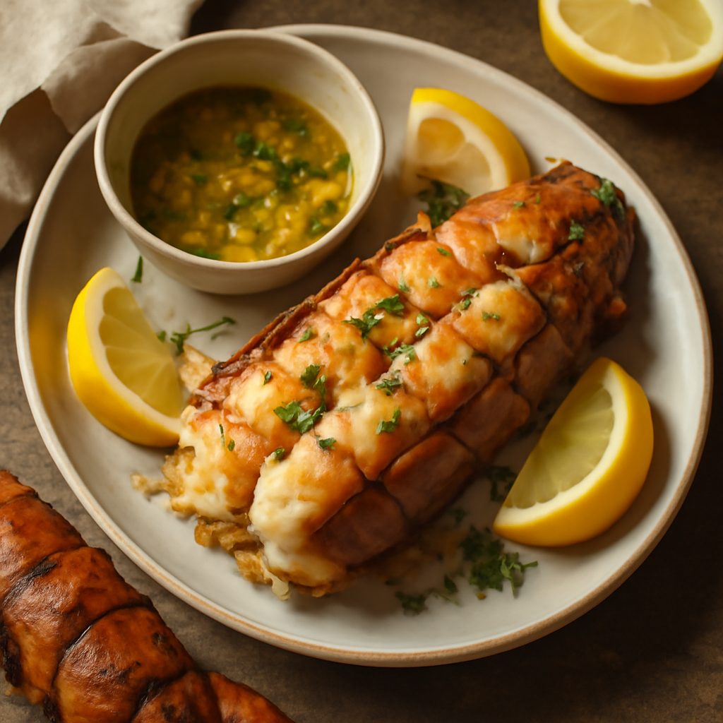 Code di Aragosta in Friggitrice ad Aria con Burro al Limone e Aglio Low Carb