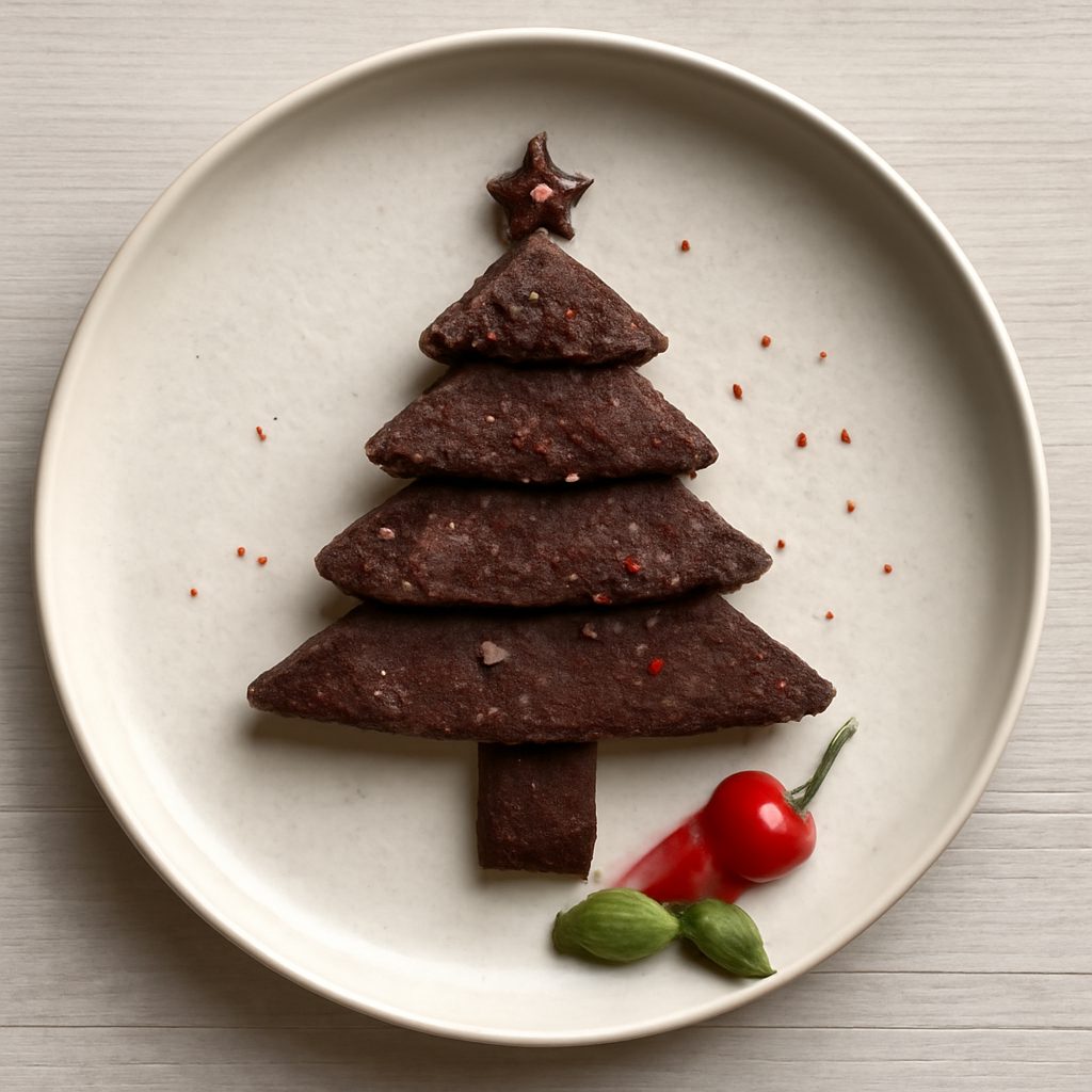 Alberello di biscotti cacao e peperoncino Low-Carb Proteico