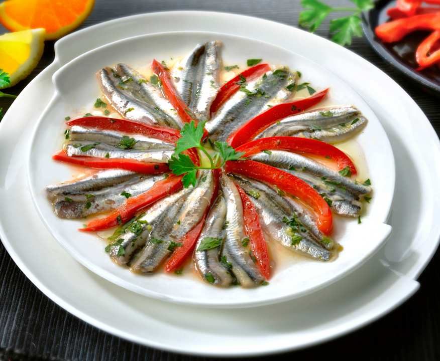 Alici marinate all'arancia e limone con peperoni Protein