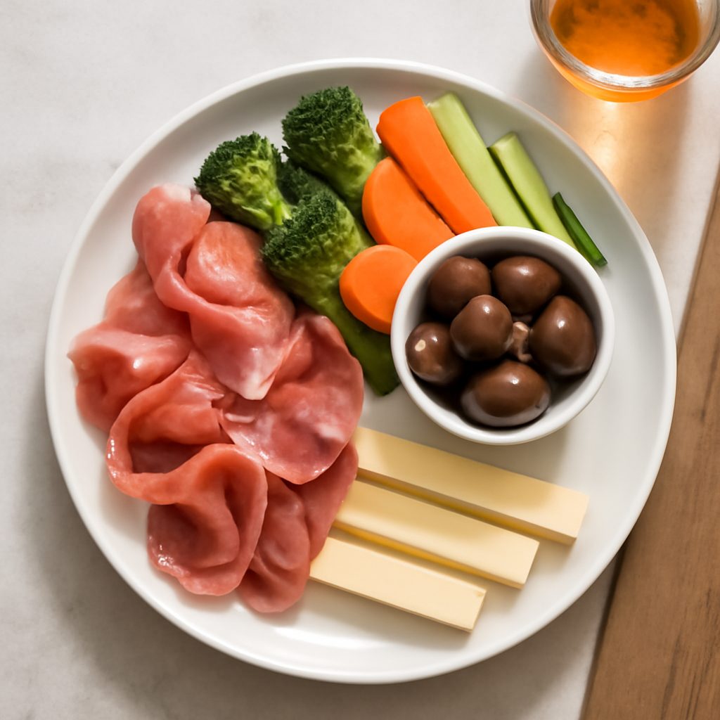 Aperitivo proteico ai mirtilli con tartine di gamberi low-carb