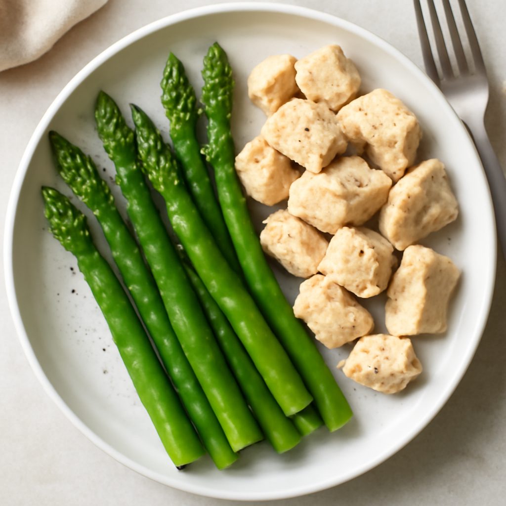 Asparagi al vapore con uovo e mandorle Protein