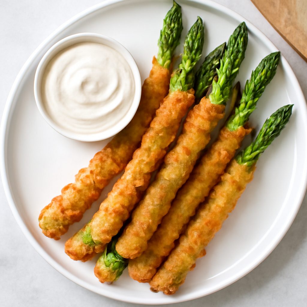 Asparagi fritti proteici low-carb con salsa olandese fit