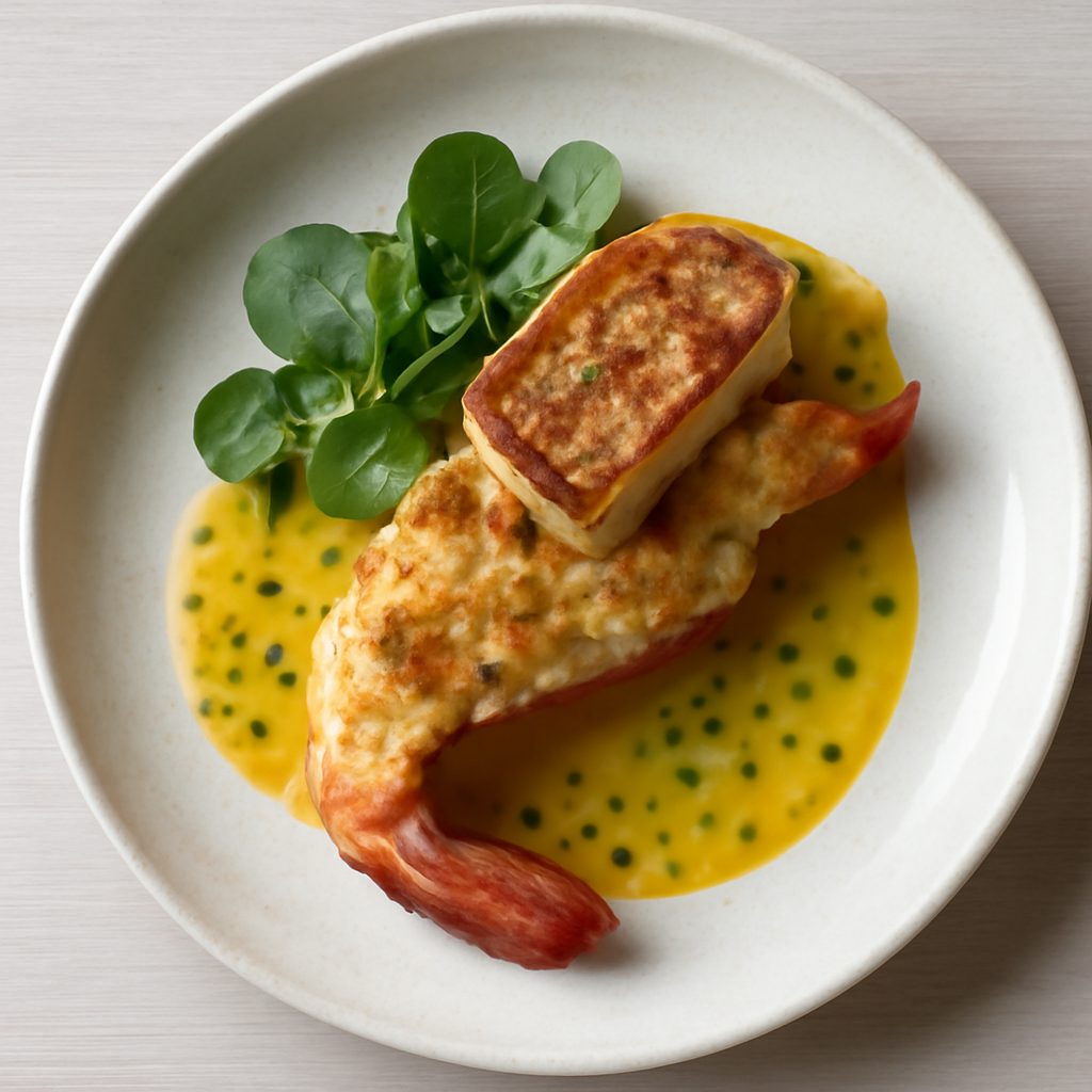 Astice gratinato al foie gras con salsa al frutto della passione - Versione Proteica Low-Carb