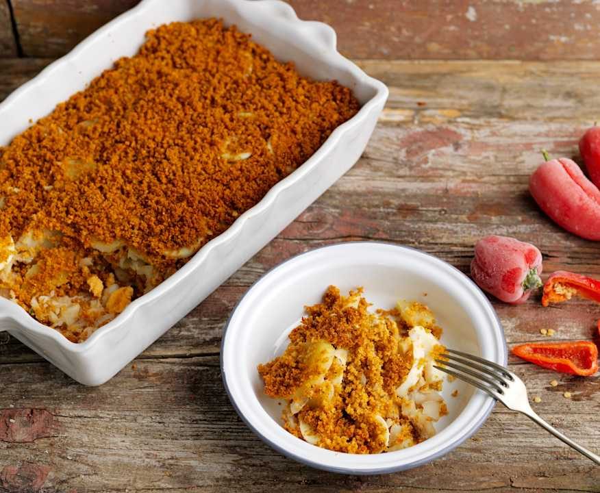 Baccalà gratinato con patate, uova e peperoni Protein