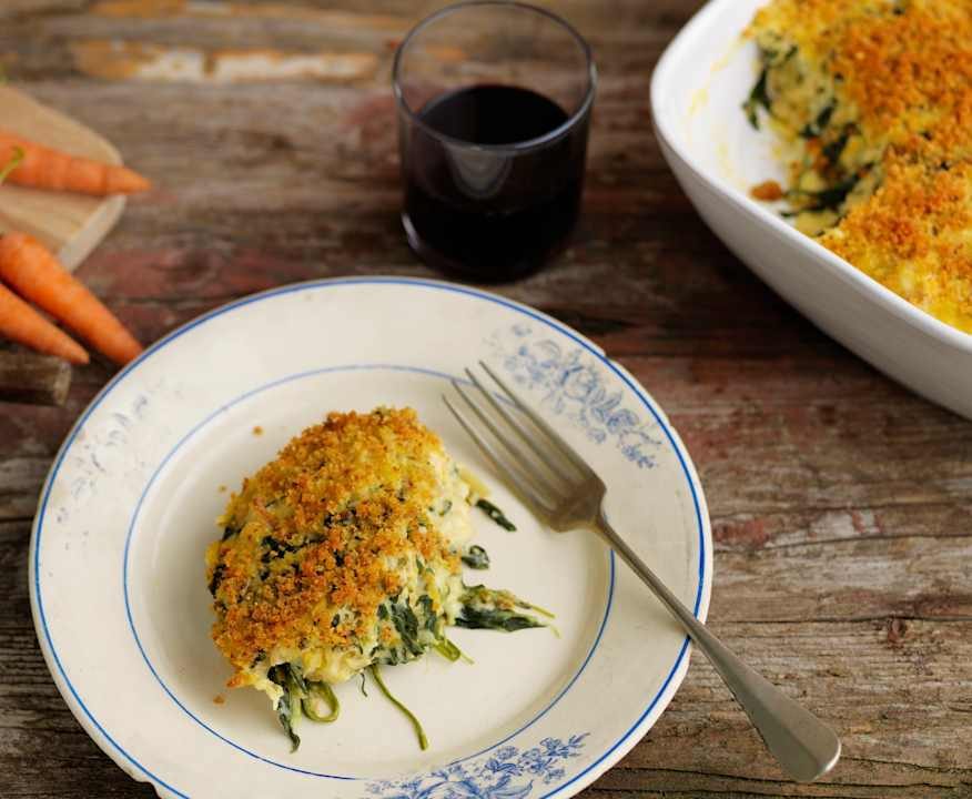 Baccalà gratinato con spinaci e carote Low Fat