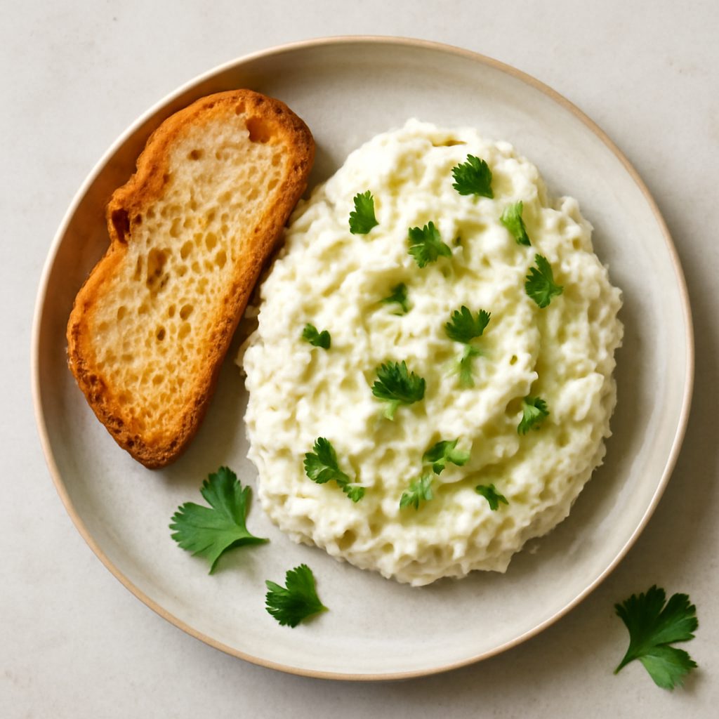 Baccalà mantecato con purea di cavolfiore