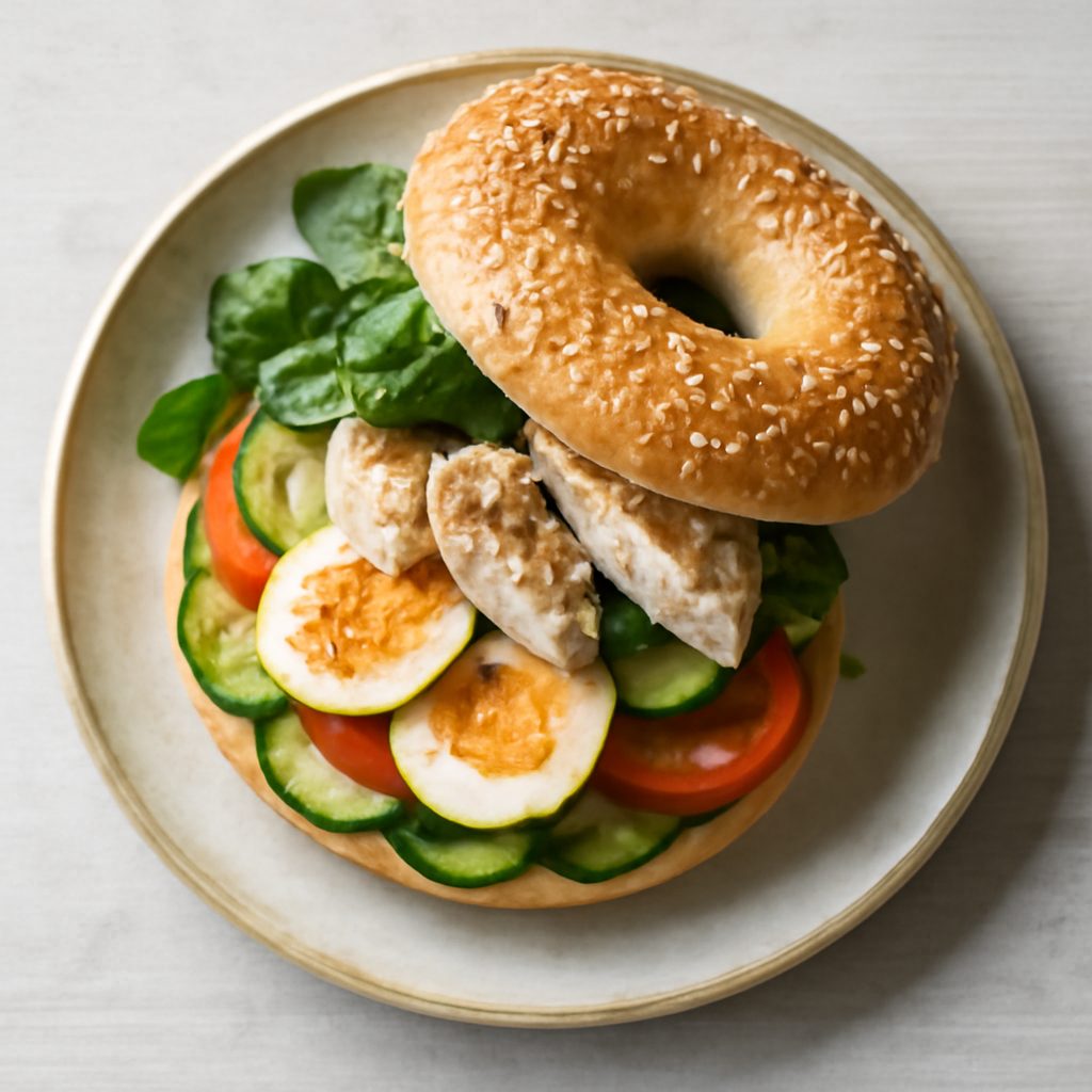 Bagel con Carpaccio di Pesce Spada e Avocado