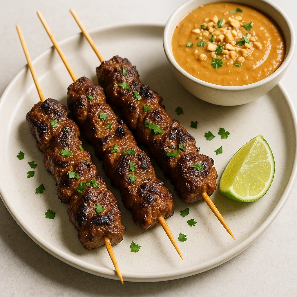 Beef Satay with Peanut Sauce Low Carb