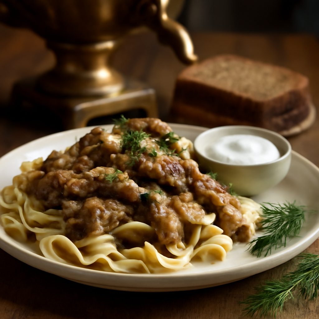 Beef Stroganoff su Pane