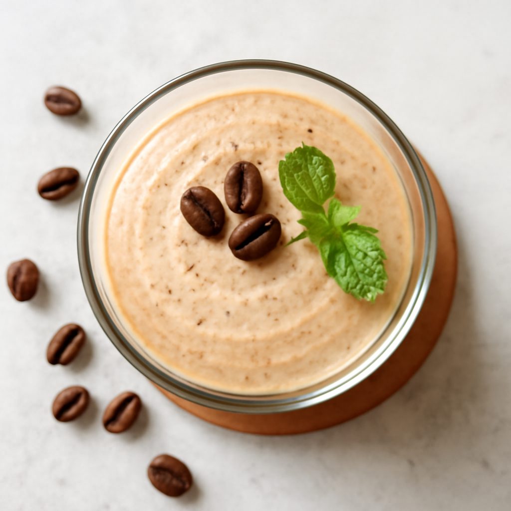 Bicchiere di semifreddo al caffè proteico low-carb