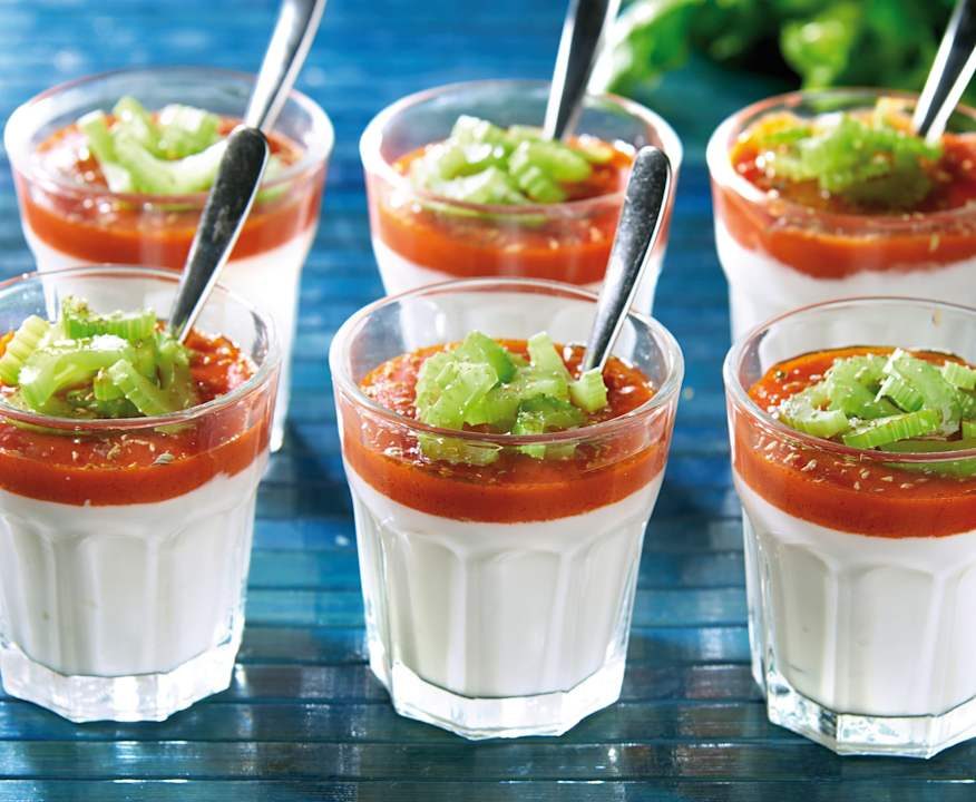 Bicchierini di yogurt greco e pomodoro Low Fat