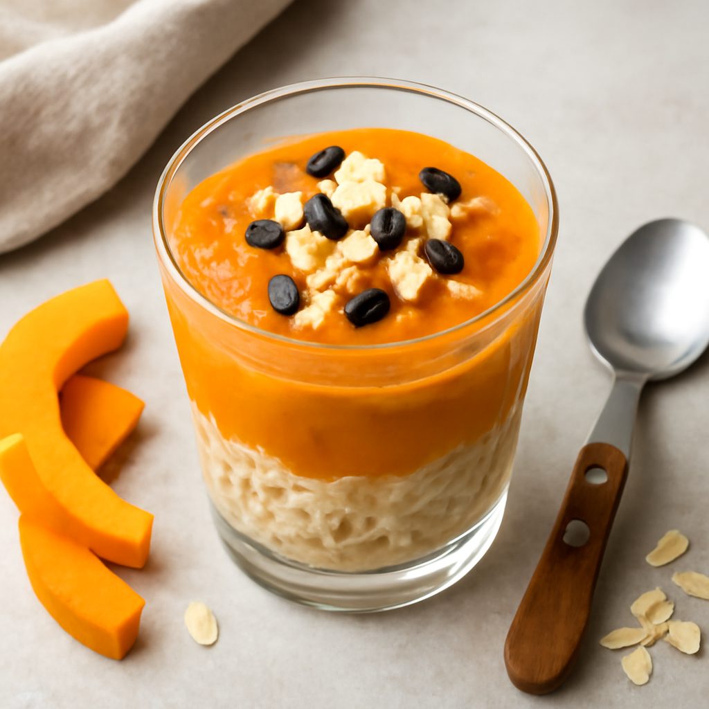 Bicchierino di avena e zucca proteico low-carb