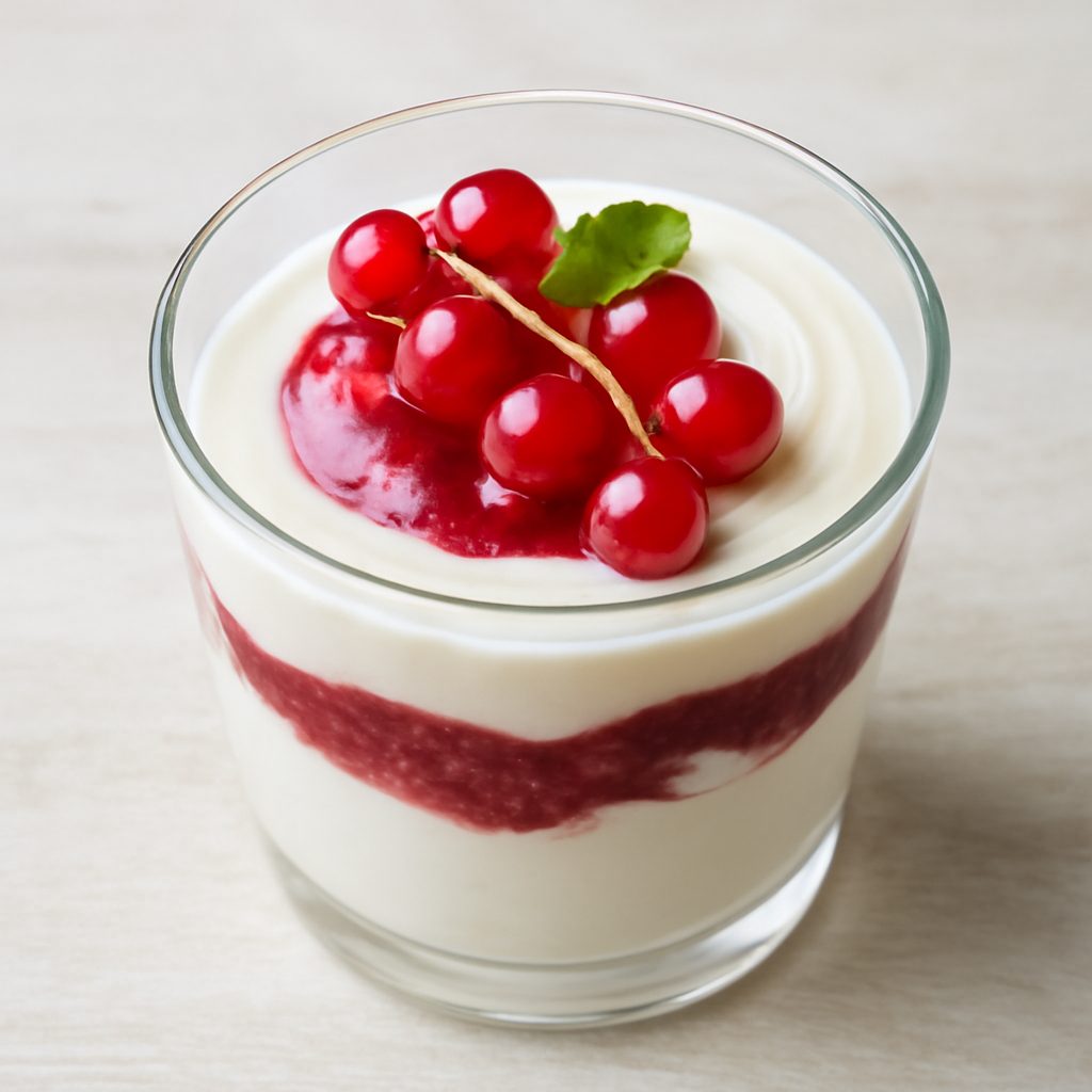 Bicchierino variegato al ribes rosso proteico low-carb