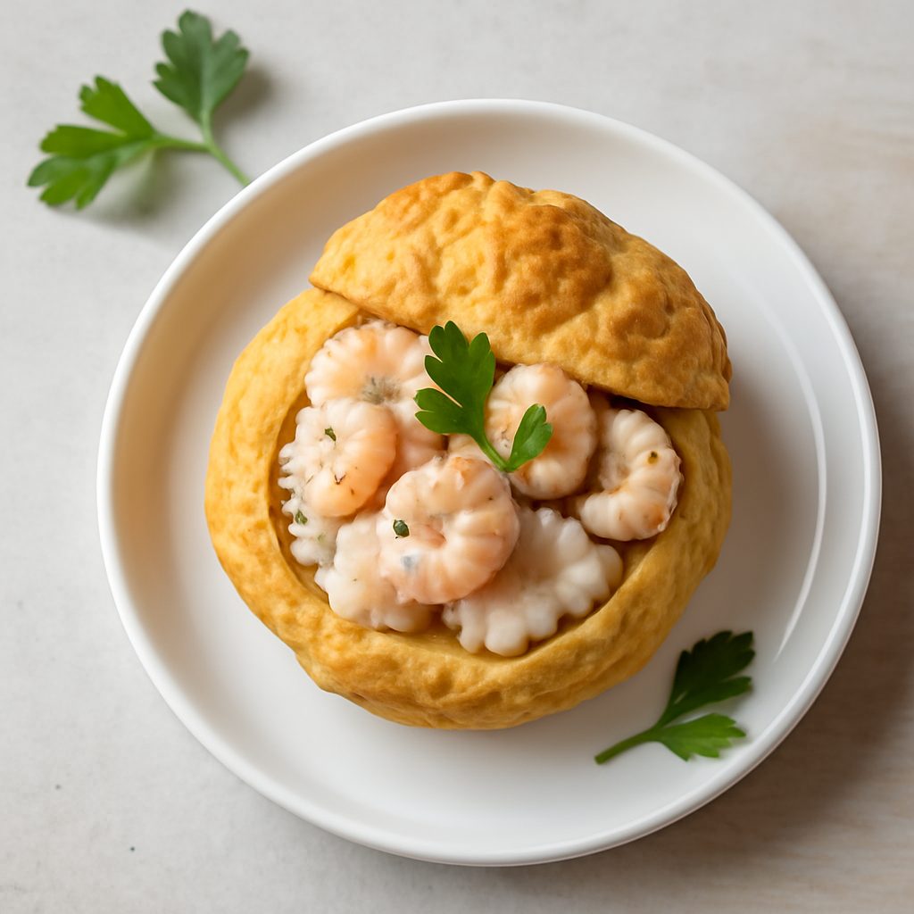 Bignè proteici al ripieno di gamberetti low-carb