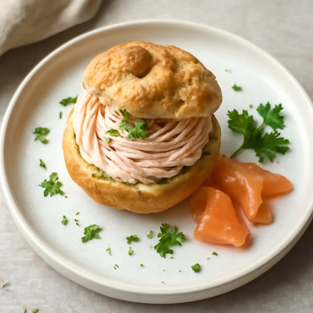 Bignè con mousse di salmone