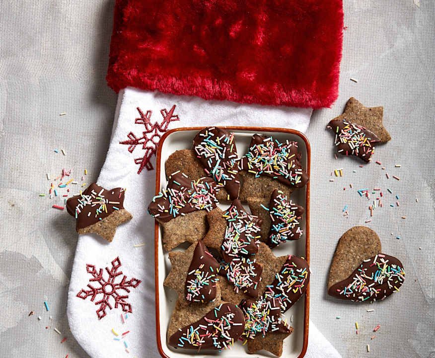 Biscottini ricoperti al cioccolato (senza glutine) Low Carb