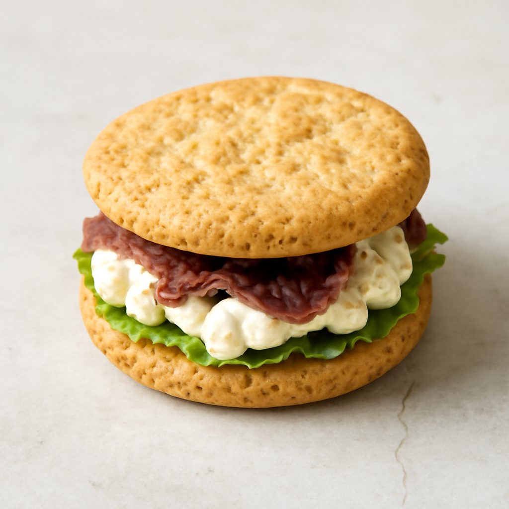 Biscottini sandwich salati proteici low-carb
