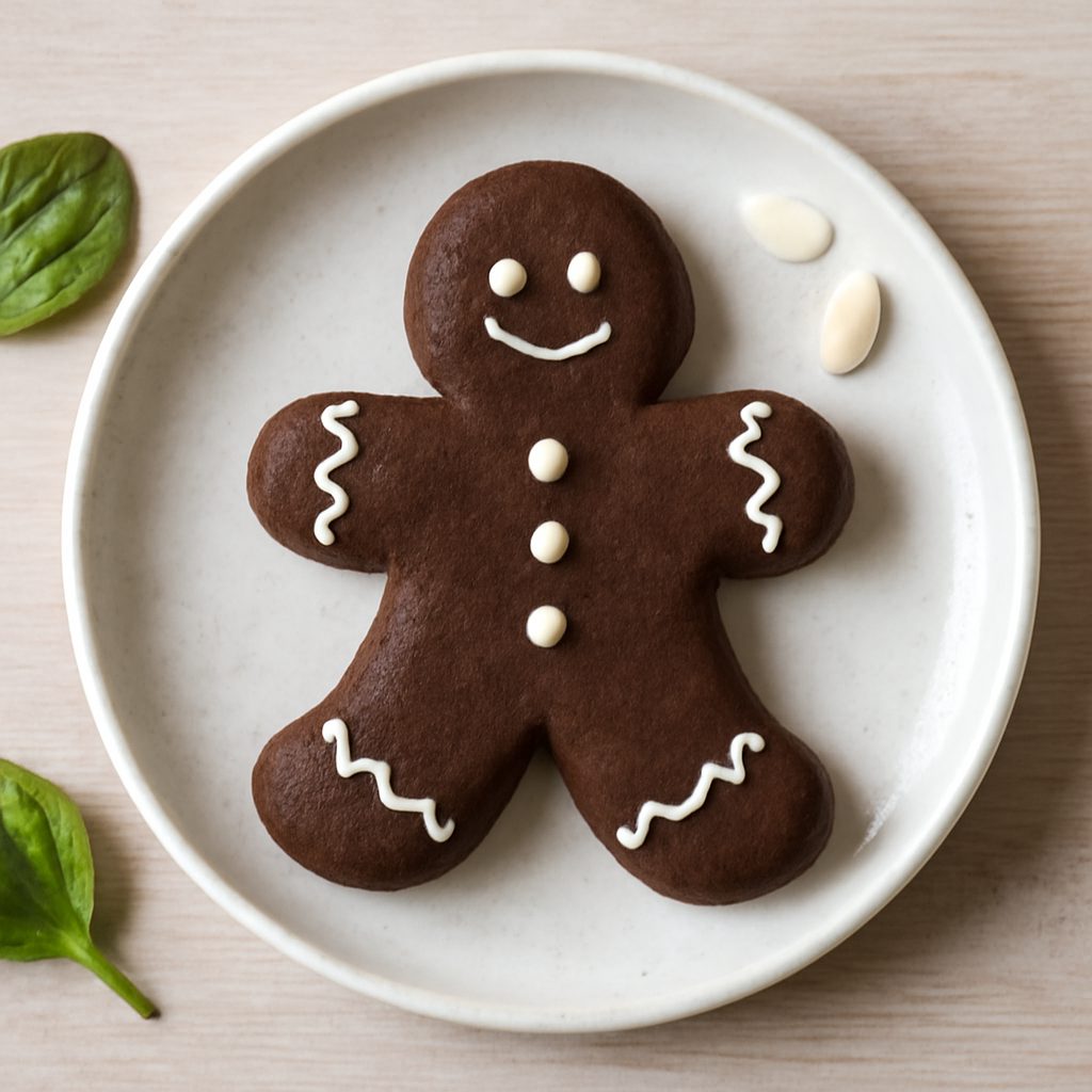 Biscotto omino di pan di zenzero al cioccolato proteico low-carb