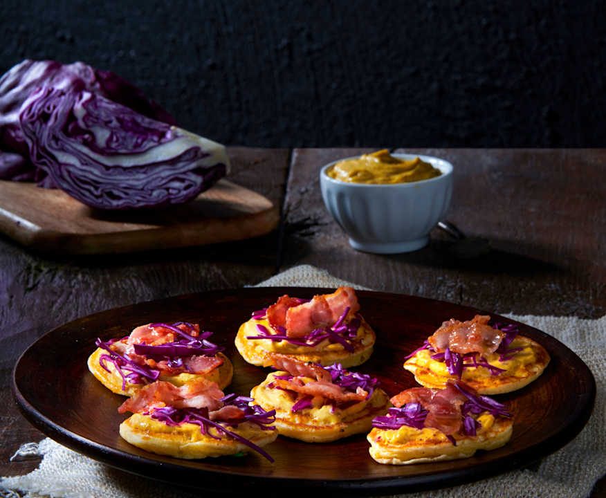 Blinis alla senape con bacon e cavolo Low Fat