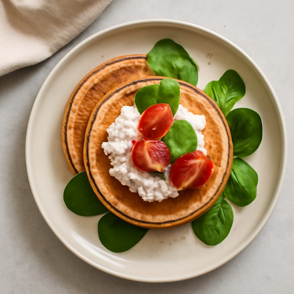 Blinis con Burrata e Scampi Low Carb