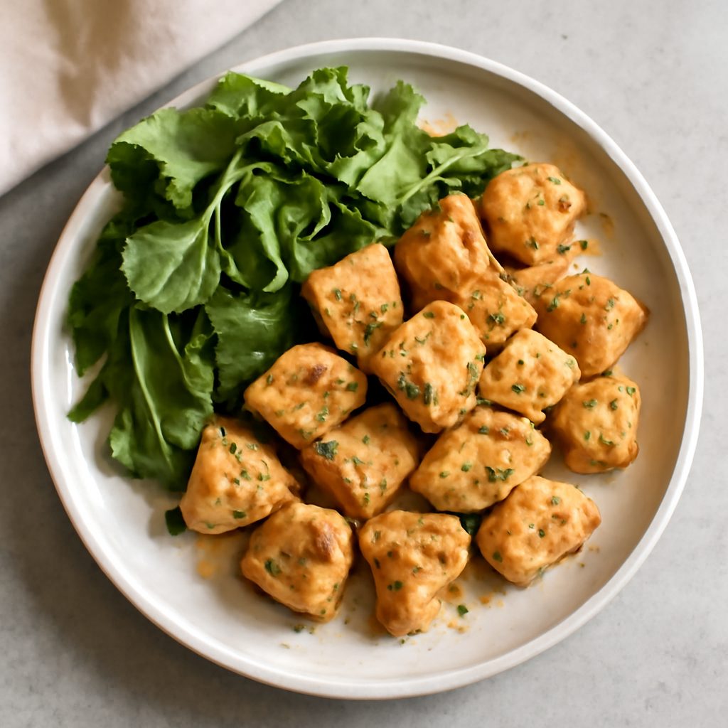 Bocconcini di pollo insaporiti proteici low-carb