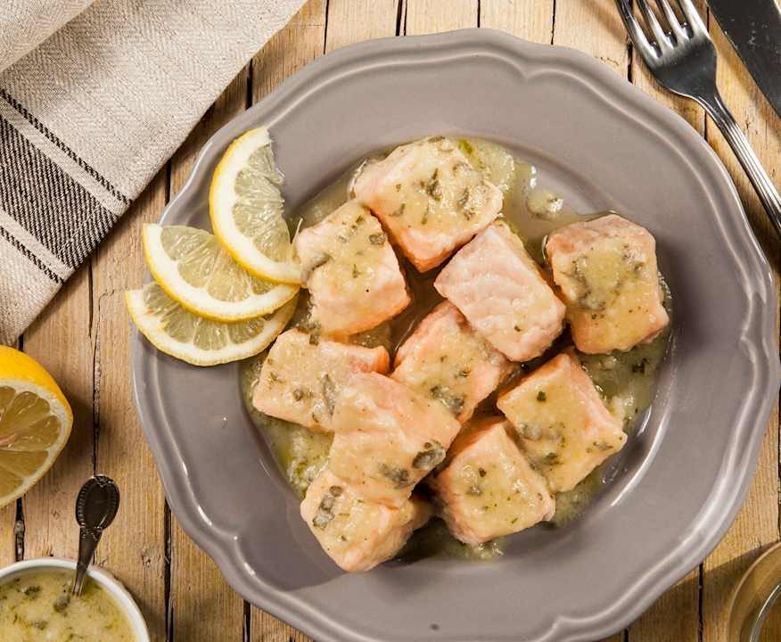 Bocconcini di salmone al vino bianco Low Fat