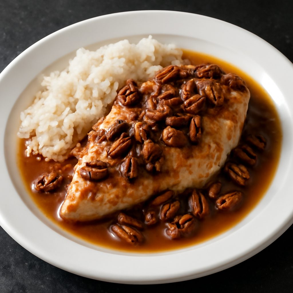 Petto di pollo alle noci di pecan e bourbon