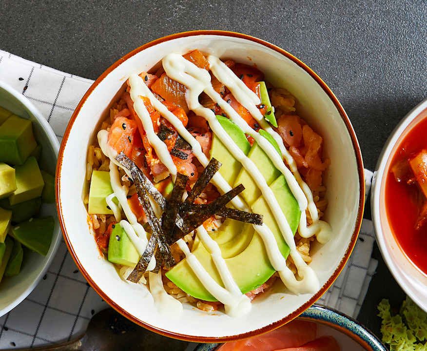 Bowl riso, salmone e avocado Low Fat