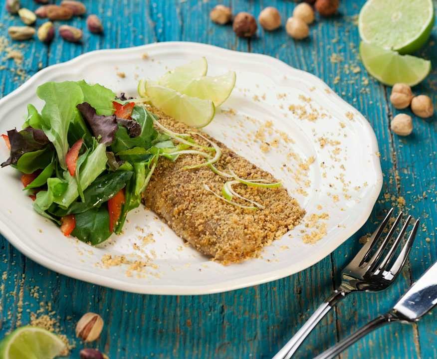 Branzino al lime e pistacchi Protein