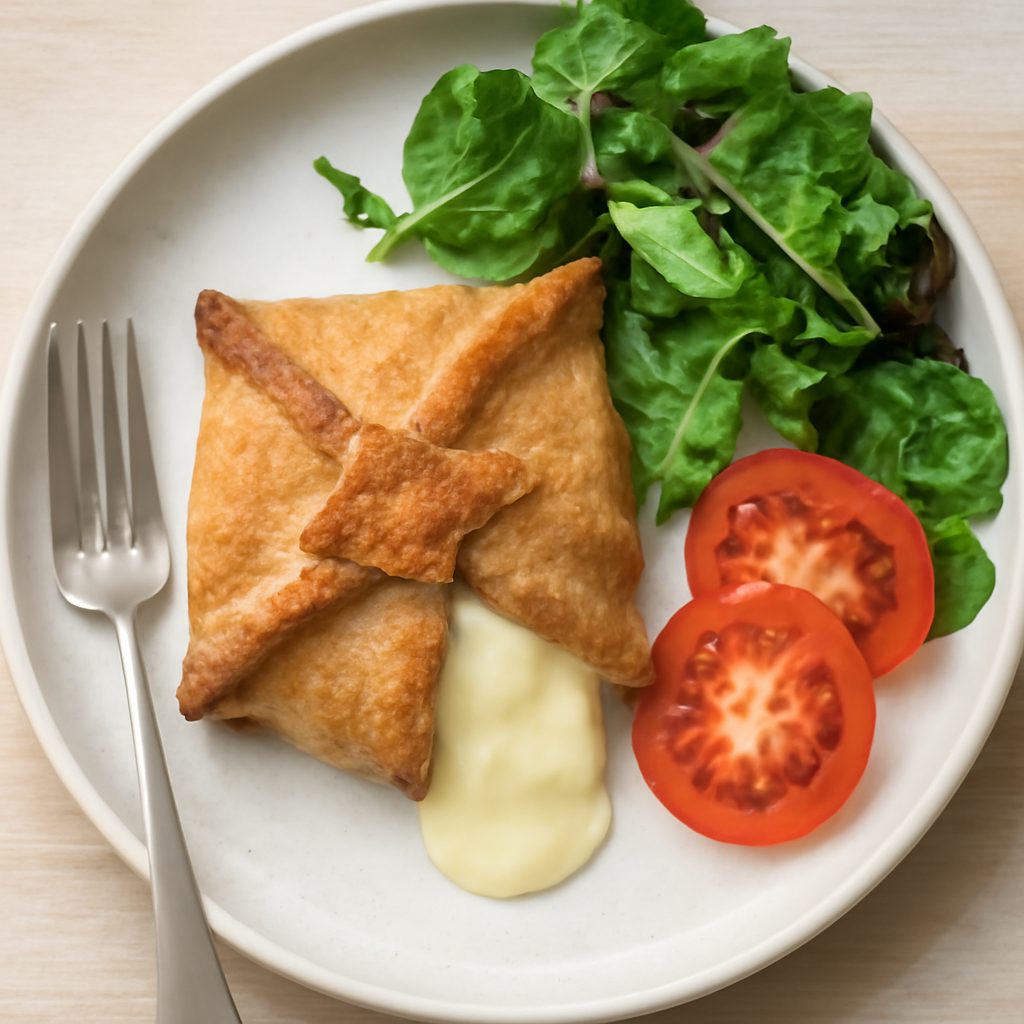 Brie in crosta proteico low-carb con cipolle caramellate