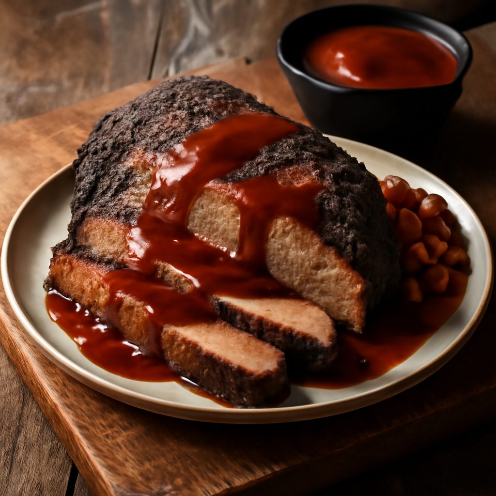 Punta di petto affumicata con salsa BBQ