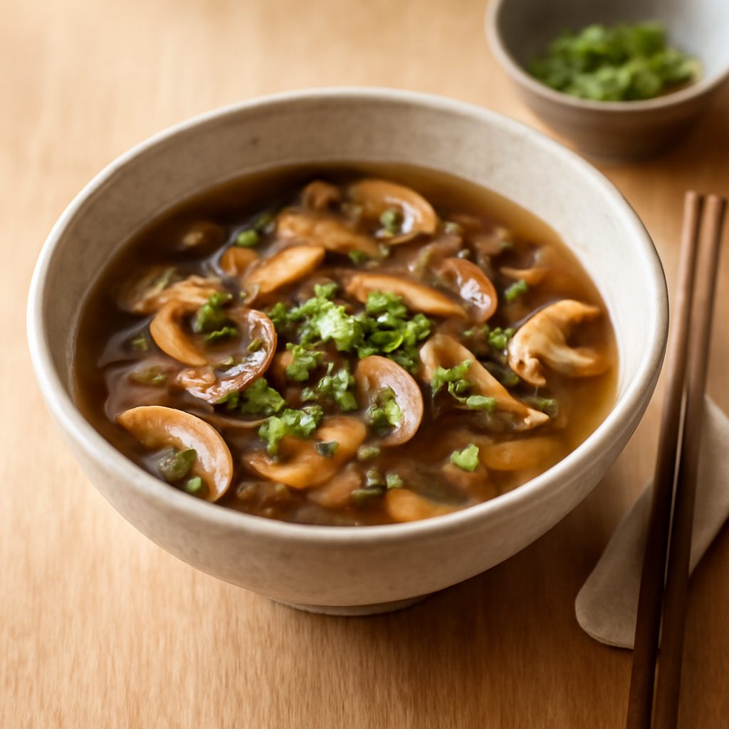 Brodo asiatico ai funghi light - Zuppa orientale