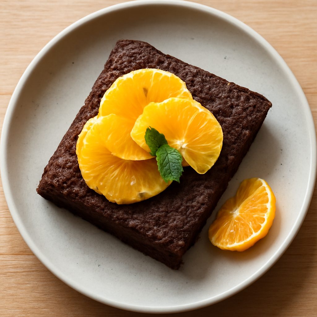 Brownie al cioccolato fondente e clementine