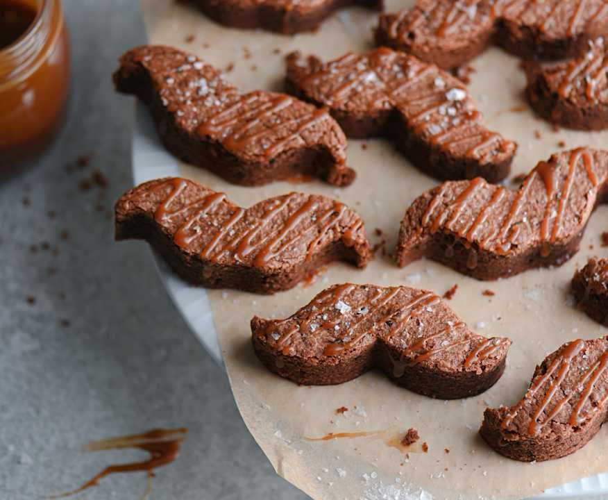 Brownies cioccolato e caffè con caramello salato