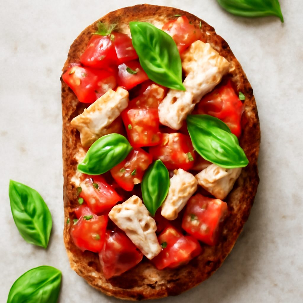 Bruschetta all'aglio e formaggio vegano