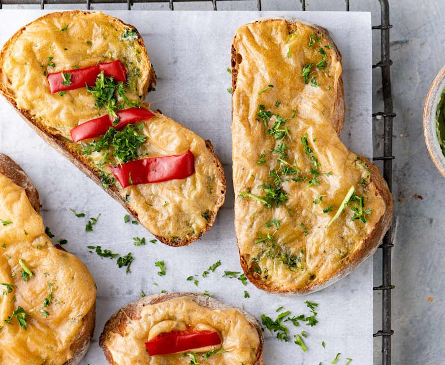 Bruschette all'aglio e formaggio vegano Protein