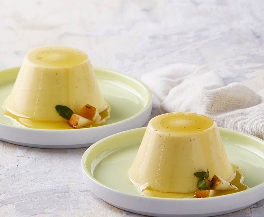 Budino alle pere con salsa al caramello Low Carb