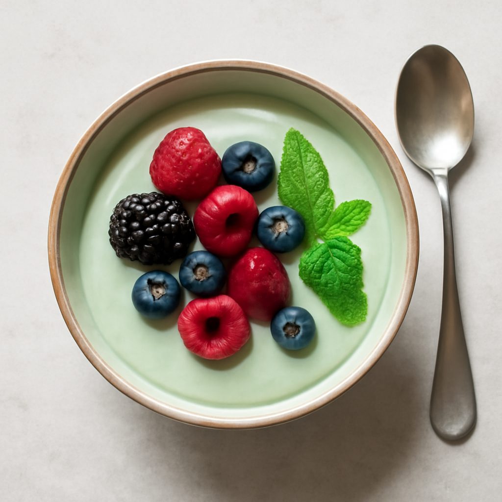 Budino menta e frutti di bosco proteico low-carb a Varoma