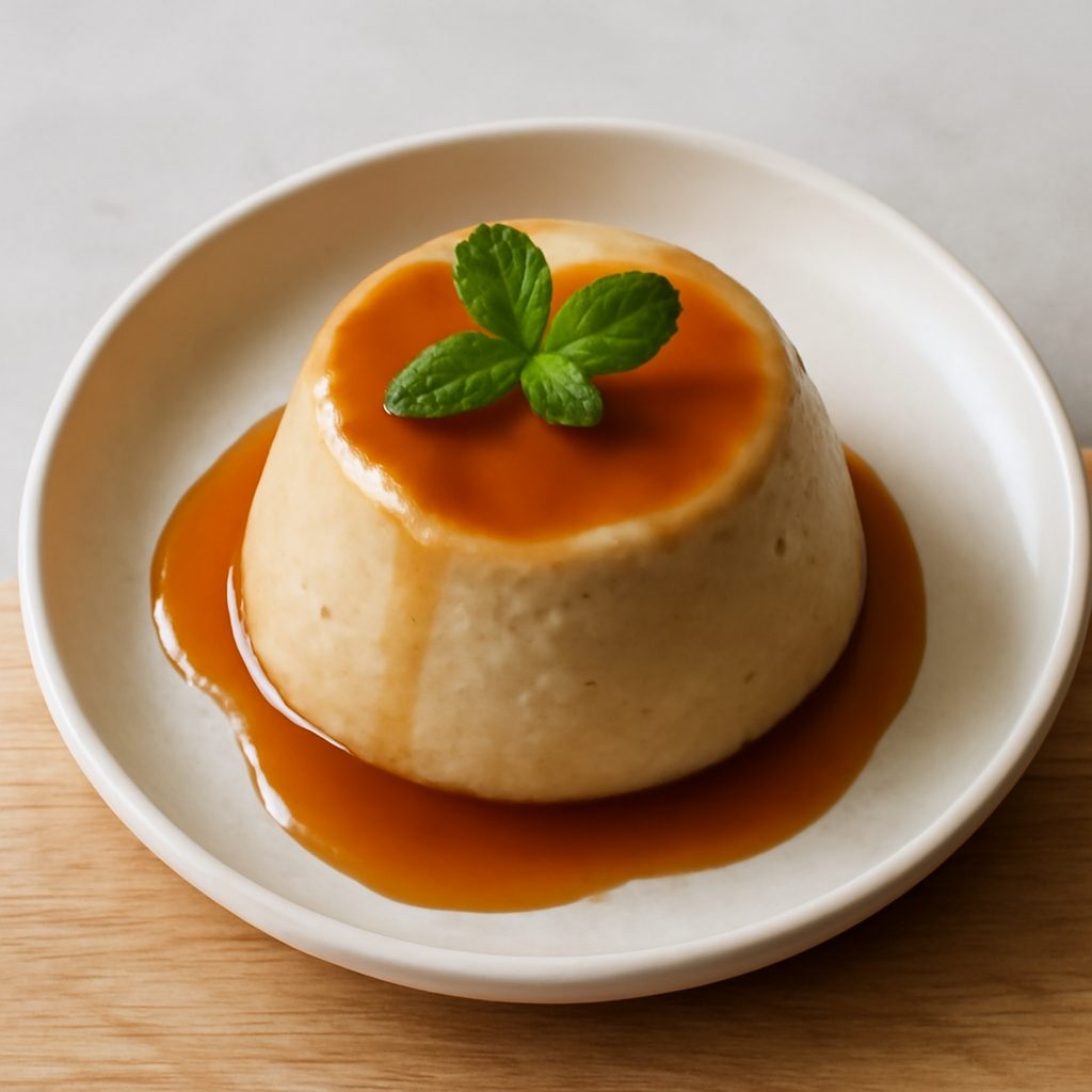 Budino uova e mandorla al caramello