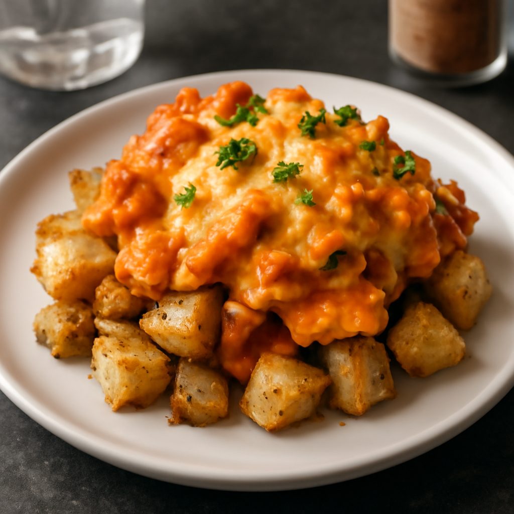 Casseruola di Pollo Buffalo e Patate Arroste Low Carb