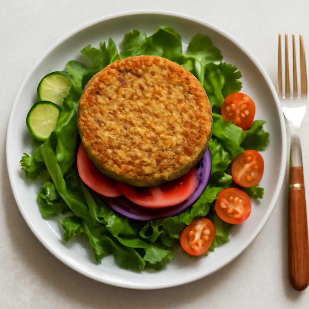 Burger veg di soia proteico low-carb