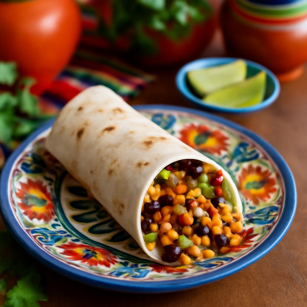 Burrito Messicano con Fagioli e Patata Dolce