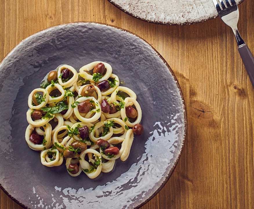 Calamari e olive taggiasche a Cottura Lenta Low Carb