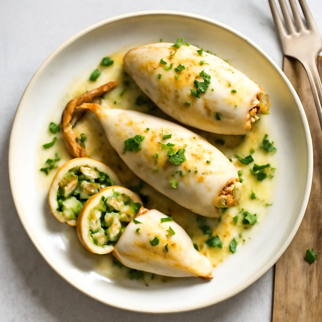 Calamari ripieni di zucchine e capperi - Versione