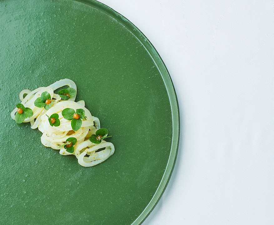 Calamaro al burro alla camomilla e chutney piccante di Antonia Klugmann Protein