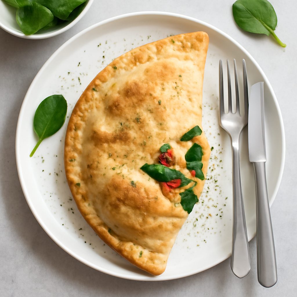 Calzone con verdure e prosciutto