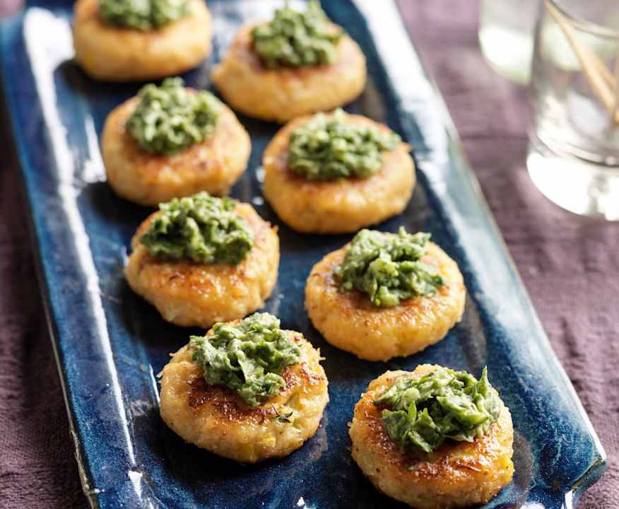 Canapè di granchio con crema coriandolo e menta Protein