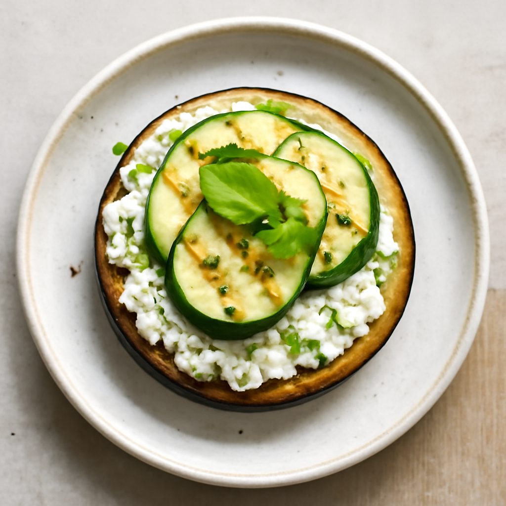Canapé di melanzana e zucchina con feta e fagioli Low Carb